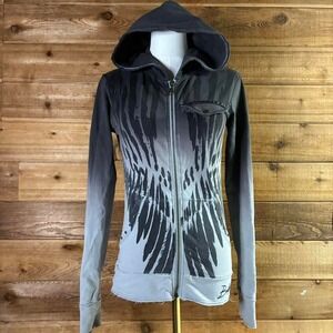 Y2K women's Billabong Grey and black ombre wing zip up hoodie